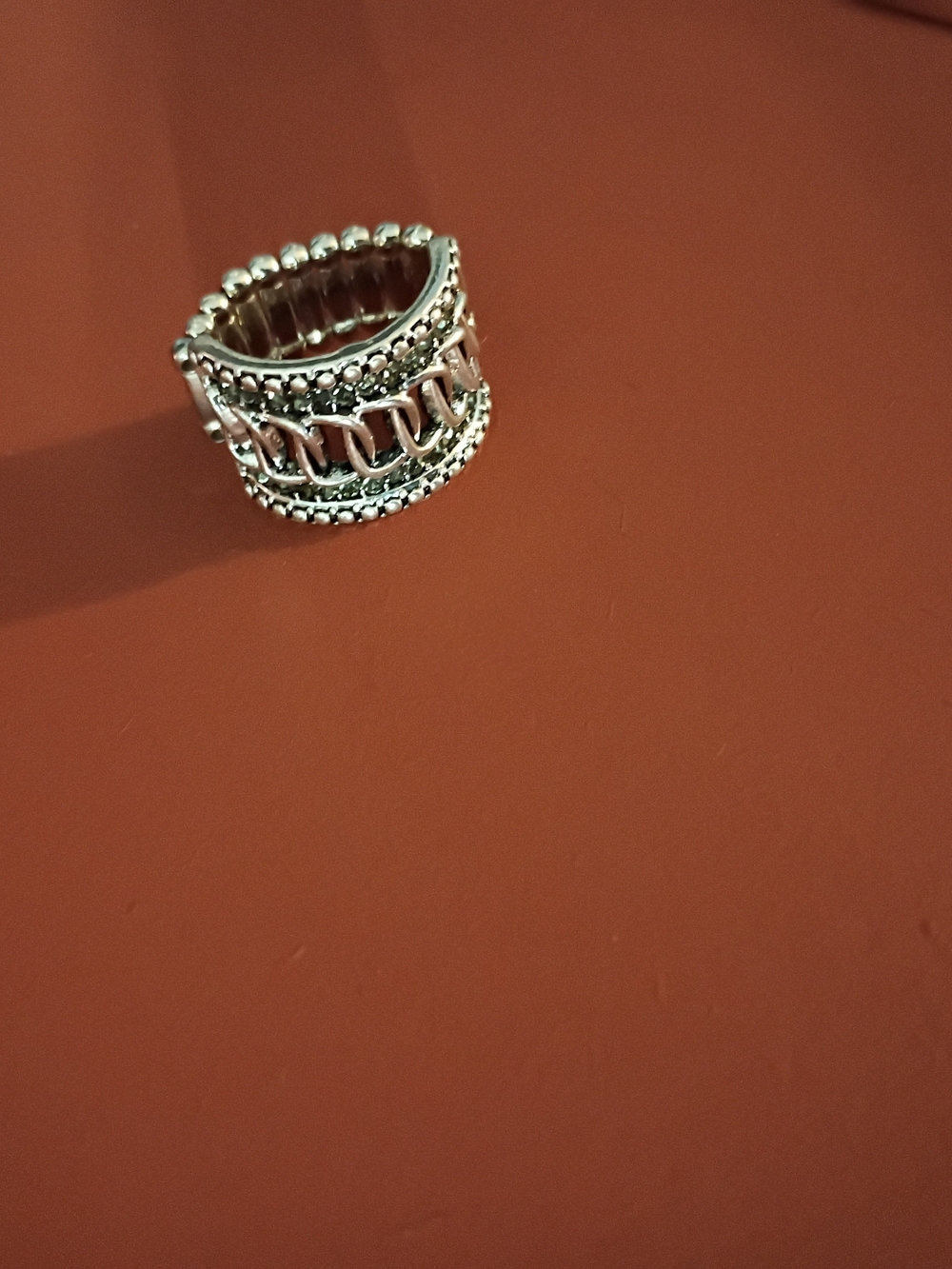 paparazzi Silver-Tone Chain-Link Band Ring
